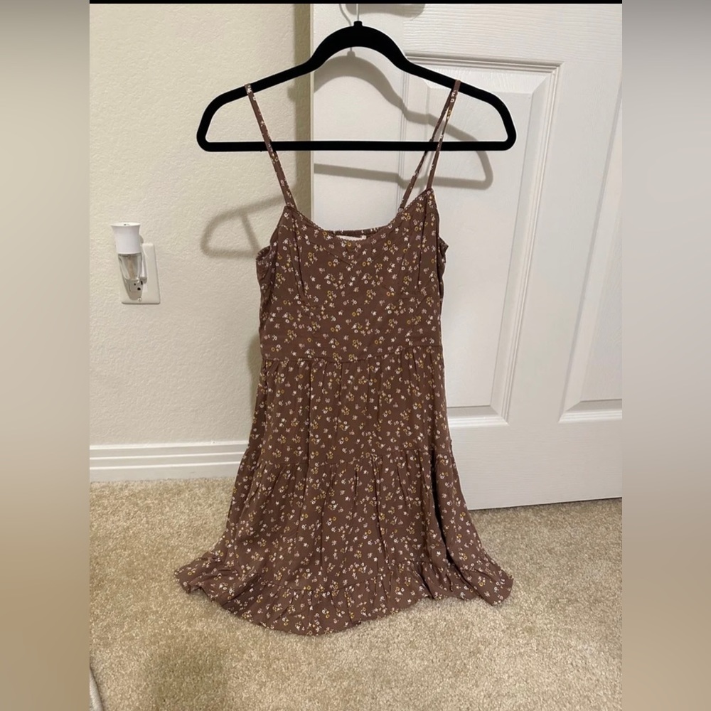 Brown Floral Dress